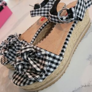 Gingham Platform Wedges